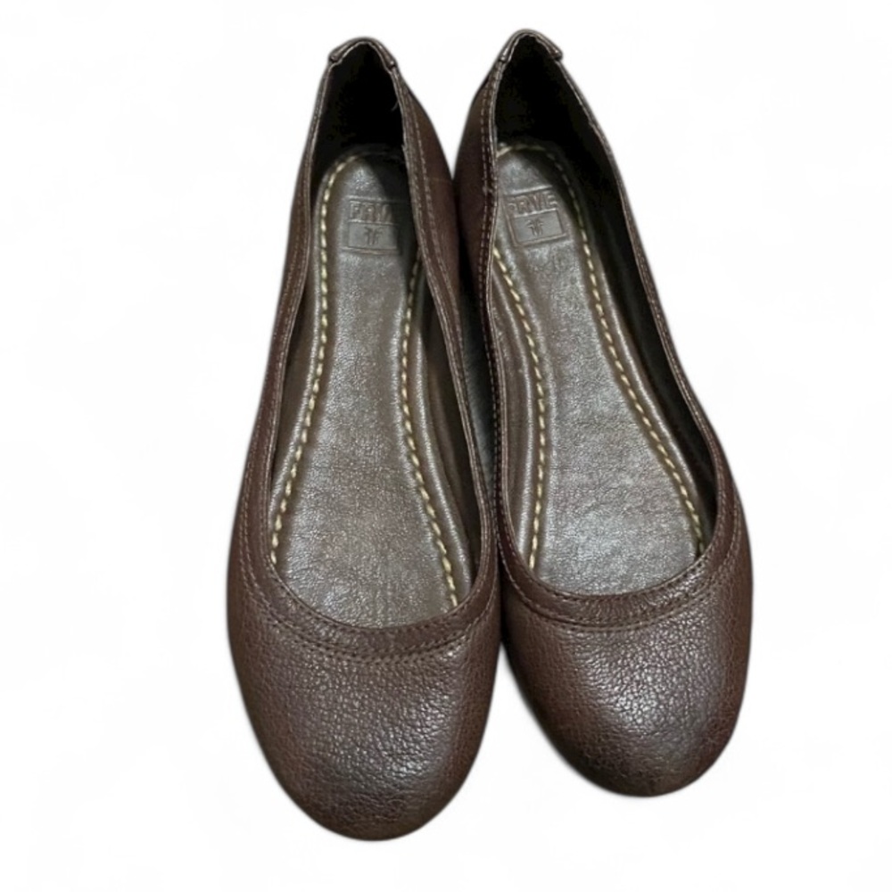 FRYE Carson Brown Leather Ballet Flats Slip On Shoes Size 7